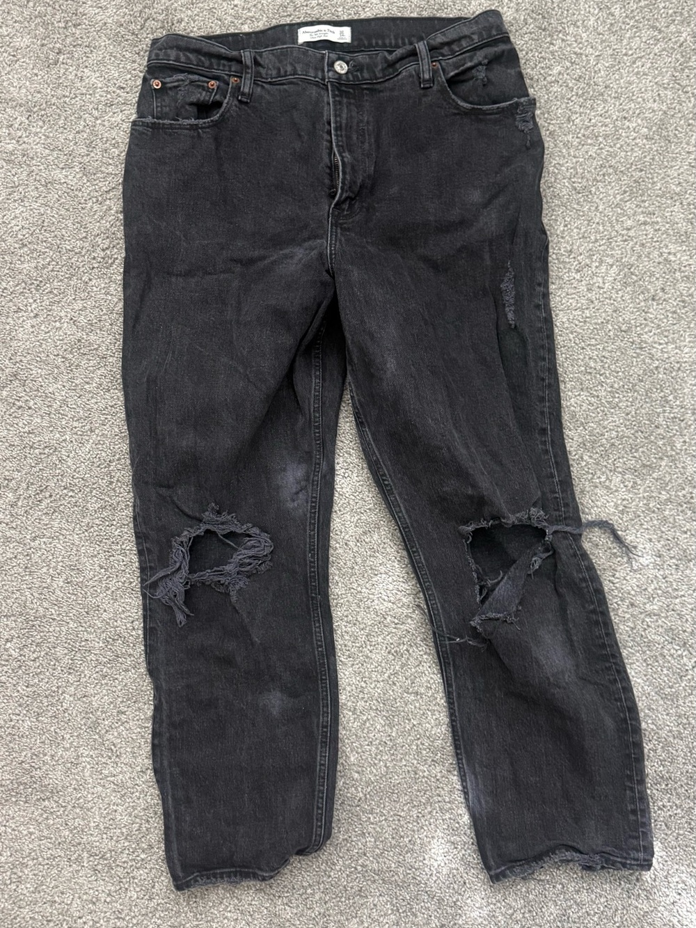 Abercrombie & Fitch Black Ultra Rise 90’s straight leg Jeans